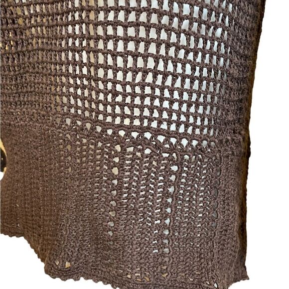 Vintage 1990s Bohemian Crochet Three Quarter Sleeve Cardigan Medium - Picture 14 of 17